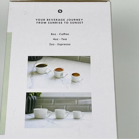 NEW 30 Watt Mountain Cups Stackable Set Tea Coffee Espresso 2 4 8 oz Ivory - Picture 6 of 8